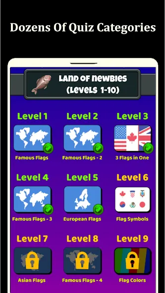 World Flags Quiz Game (Ворлд Флагс Квиз Гейм)  [МОД Unlocked] Screenshot 5