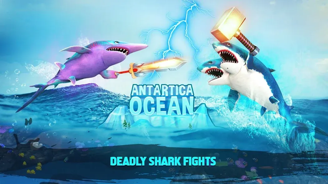 Double Head Shark Attack PVP  [МОД Много денег] Screenshot 1