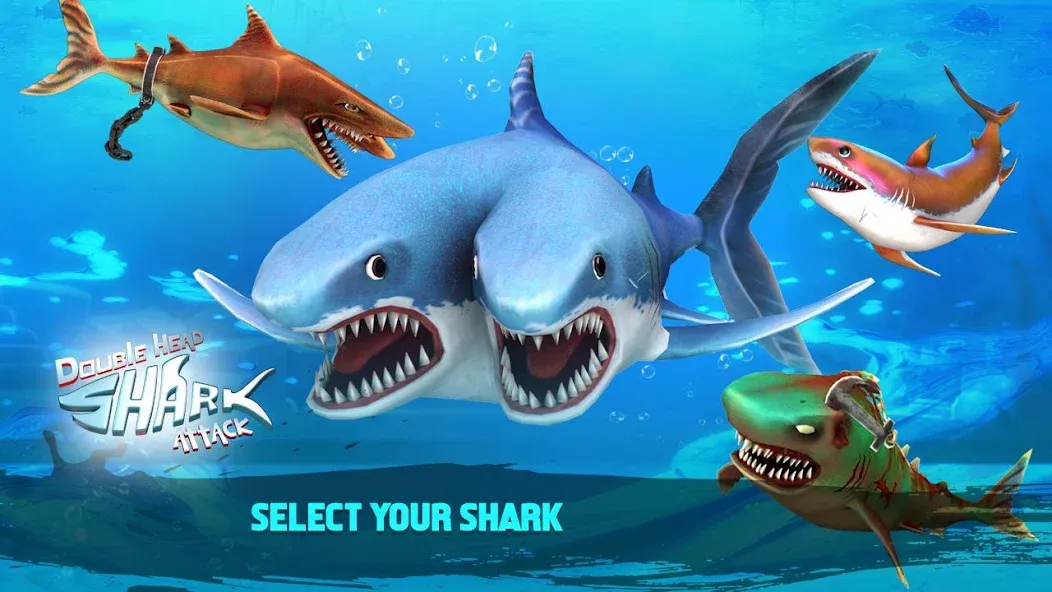 Double Head Shark Attack PVP  [МОД Много денег] Screenshot 2