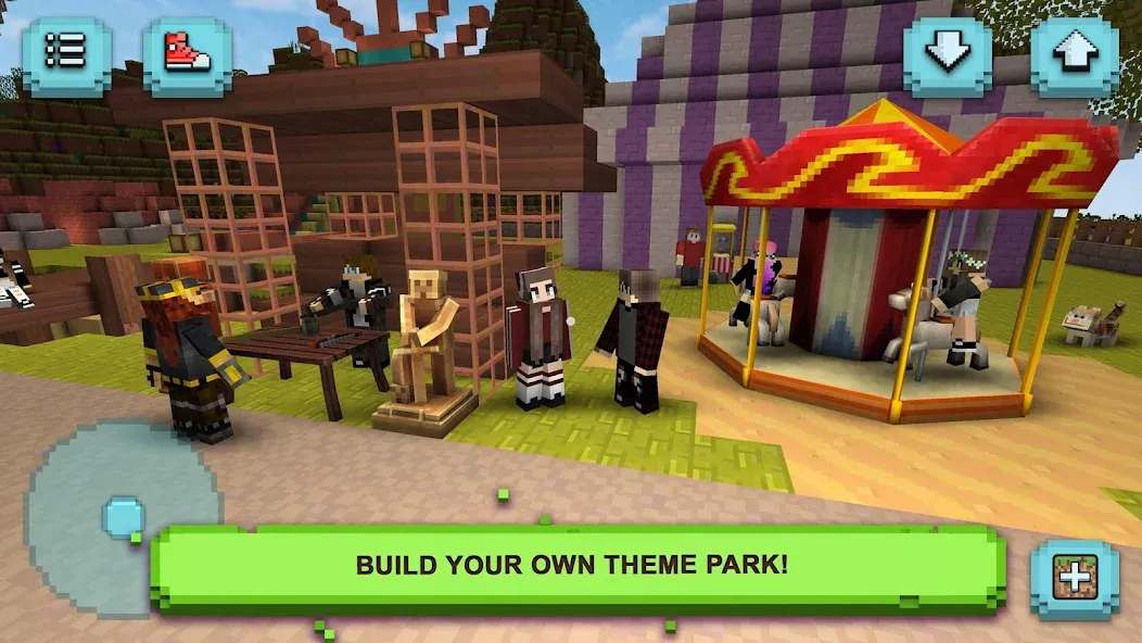 Theme Park Craft: Build & Ride  [МОД Бесконечные монеты] Screenshot 2