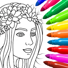 Coloring for girls and women МОД на Андроид