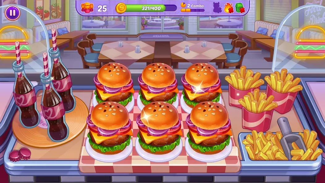 Cooking Crush - Cooking Game (Кукинг Краш)  [МОД Mega Pack] Screenshot 1