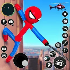 Flying Stickman Rope Hero Game МОД на Андроид