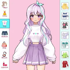 Anime Dress Up and Makeup Game МОД на Андроид