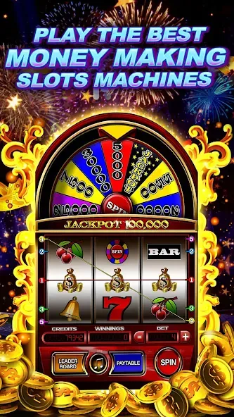Money Wheel Slot Machine Game (Мани Вил Слот Машине Гейм)  [МОД Mega Pack] Screenshot 1