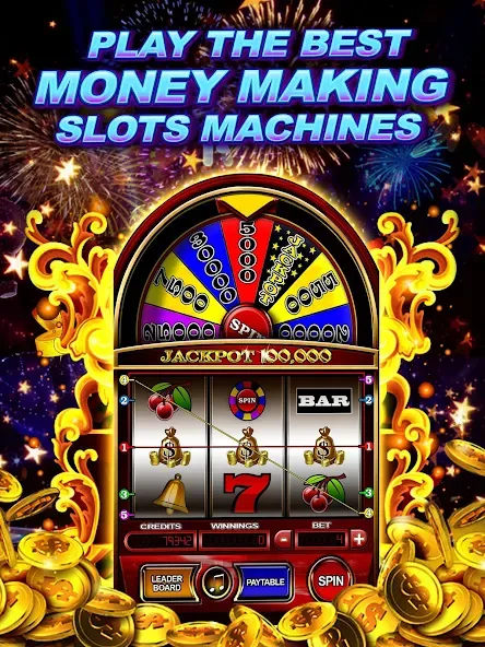 Money Wheel Slot Machine Game (Мани Вил Слот Машине Гейм)  [МОД Mega Pack] Screenshot 5