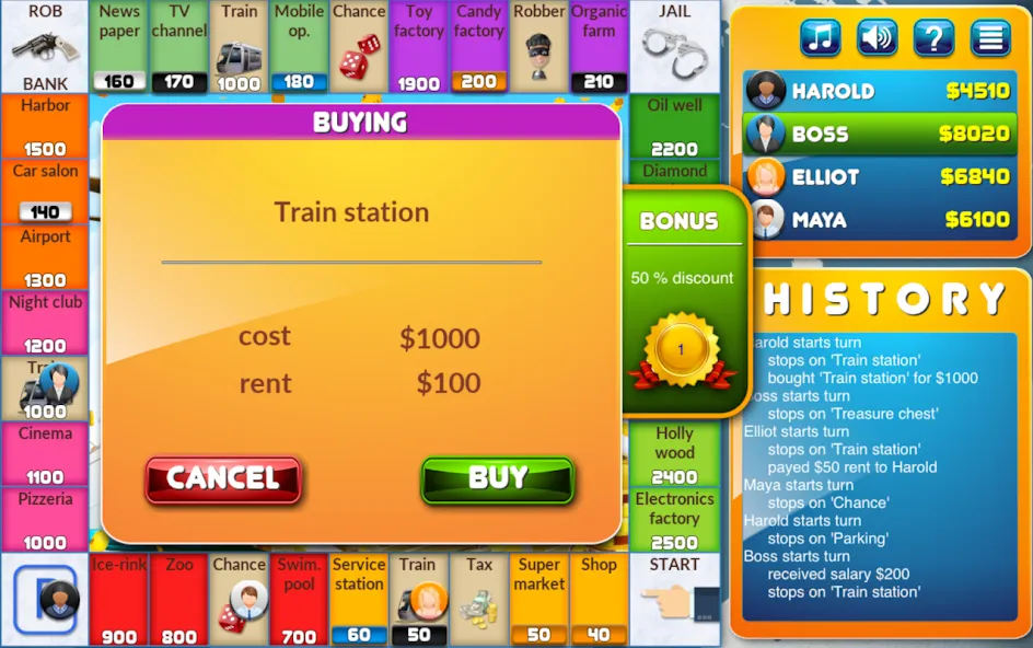 CrazyPoly - Business Dice Game (КрейзиПоли)  [МОД Все открыто] Screenshot 2