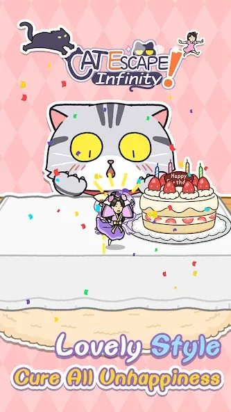 Cat Escape! Infinity！  [МОД Много монет] Screenshot 1