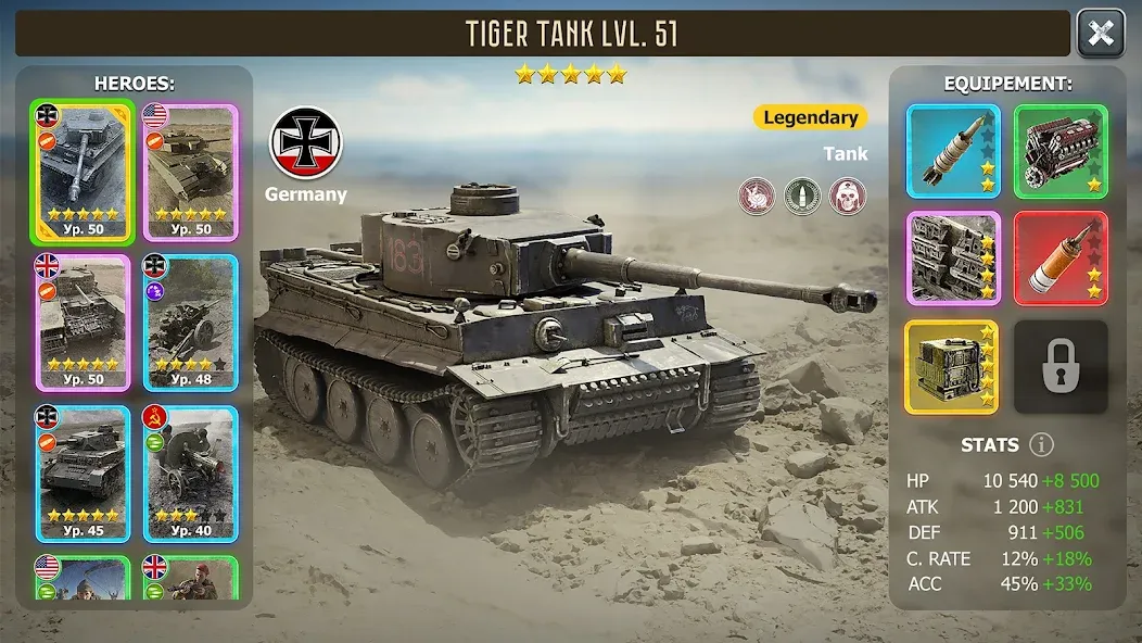 Heroes of Wars: WW2 Battles (2 (Хероэс оф Варс)  [МОД Бесконечные монеты] Screenshot 2